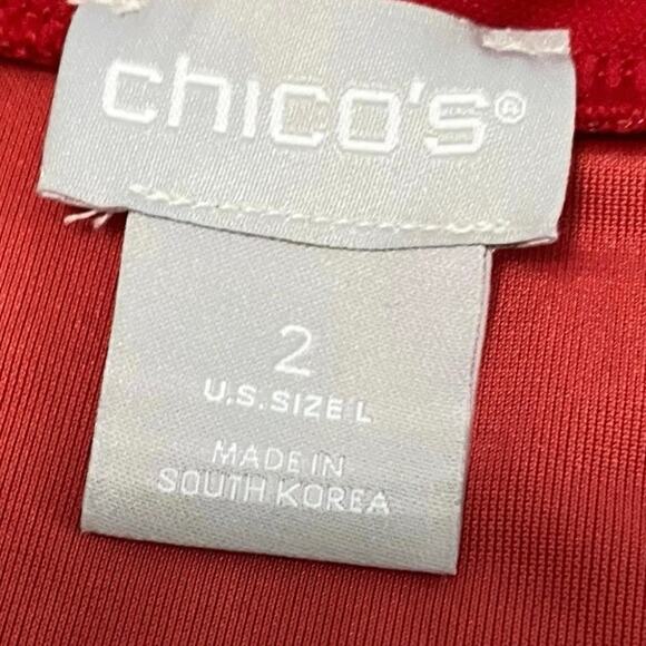 Chicos Red Velvet Long Sleeve Tunic Top Women's Size 2 / L Vamp Whimsigoth - Picture 5 of 7